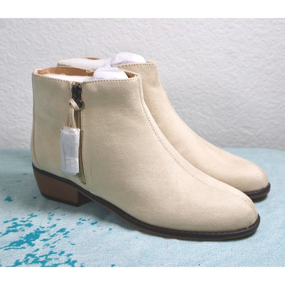 ZBY Ankle Boots Block Heel Zipper Booties Casual Comfy Shoes Size 7‎ - Picture 1 of 8